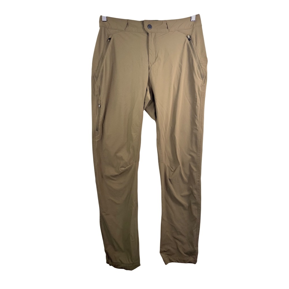 Mountain Hardwear straight leg Pants sz 8 tan Hiking outdoor cargo athleisure